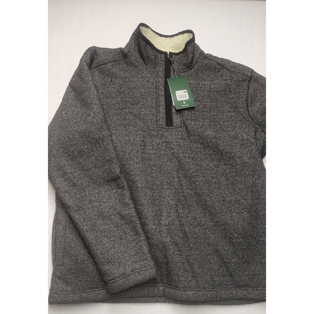 Orvis Sherpa Lined Knit Quarter Zip  Sweater XL Gray Long Sleeve NWT